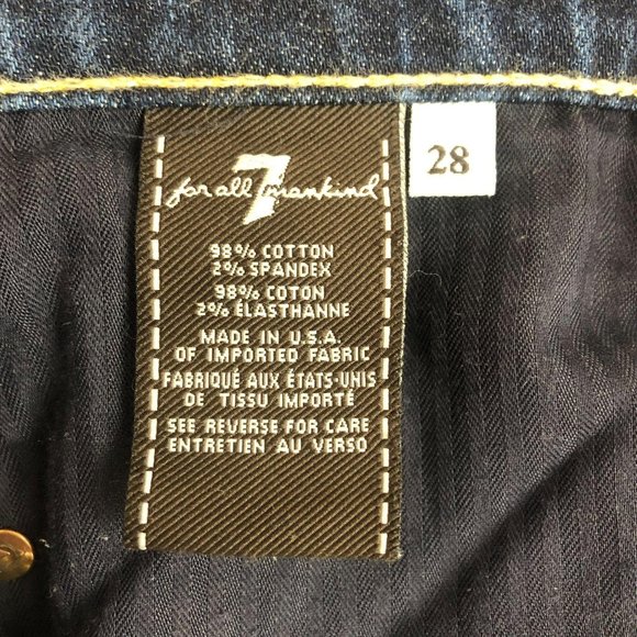 7FAMK High Waist Vintage Bootcut Blue Jeans Sz 28 - Picture 11 of 12